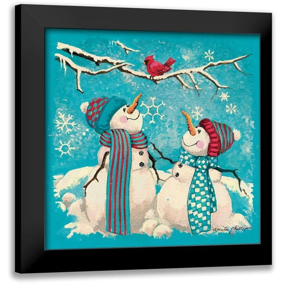Phillips, Anita 12x12 Black Modern Framed Museum Art Print Titled - Bird Watching