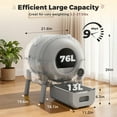 thumbnail image 2 of Furmax Fully Enclosed Automatic Cat Litter Box, 76L Large Capacity for Big Cats, Cat Ear Design with Garbage Bags, Aroma Box & Brush (gray), 2 of 7