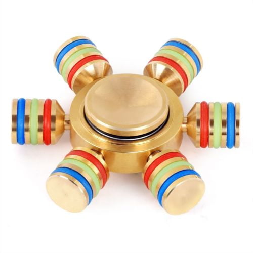 6 Sided Metallic Fidget Spinner Toy 