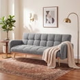thumbnail image 2 of 69 Inch Soft Teddy Fleece Adjustable Green Sofa Bed, Multifunctional Couch for Living Room Bedroom Small Spaces, 2 of 10