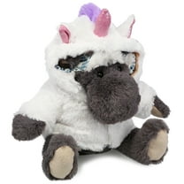 DolliBu Grey Moose Unicorn Plush Stuffed Animal Toy - Super Soft Moosecorn Dress Up with Removable Unicorn Plush Outfit, Cute Fantasy Gift - 8 Inches