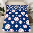 thumbnail image 2 of Feelyou Cartoon Baseball Kids Full Size Sheets, Galaxy Stars Navy Bed Sheets, 4pcs, 2 of 7