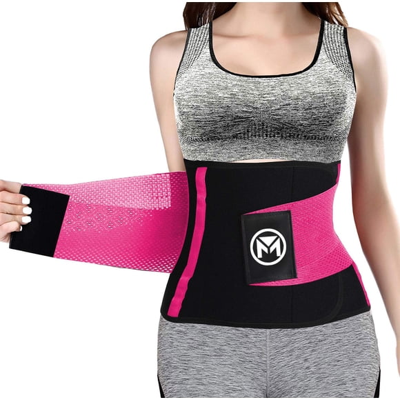 Waist Trainer Moolida, recortador de cintura de 25 cm de ancho, color rosa intenso, talla M