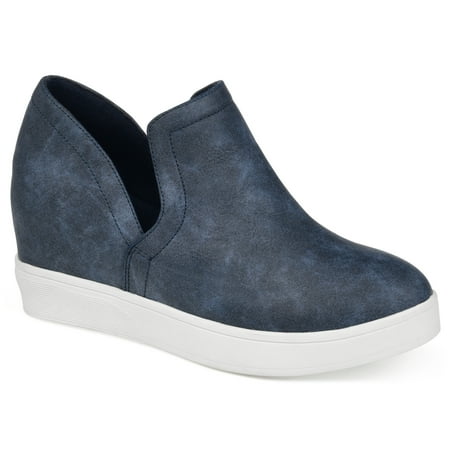 

Journee Womens Cardi Round Toe Slip On Wedge Sneakers