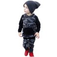 Dewadbow Toddler Baby Boy Autumn Winter Clothes Camo Hooded Tops+Long Pants Outfit Set