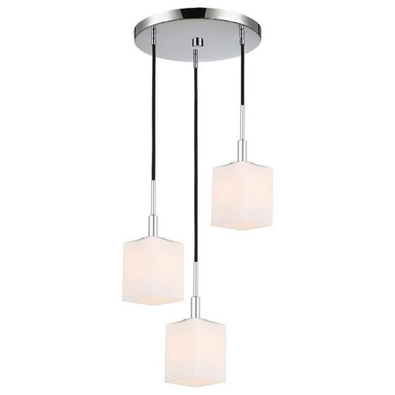 Woodbridge Lighting Langston 3-Light Metal Cluster Pendant in Chrome