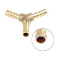 thumbnail image 4 of 6mm Hose Barb Brass Pipe 3 Way Y Fitting Thread Connector Adaptor for Air Water Gas Oil 5pcs, 4 of 4