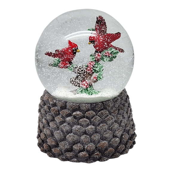 Cardinal Pair Musical Snowglobe