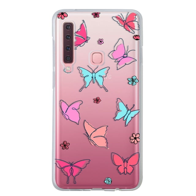 Funda para Galaxy A9 2018 InstaCase, Trazo de Mariposas, Uso Rudo, Antigolpes