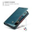 thumbnail image 5 of CaseMe Leather for iPhone 11 Pro Max Case, Flip Wallet Leather Case with Card Holder Magnetic Closure Shockproof Kickstand Protective Phone Cases Cover for iPhone 11 Pro Max,Blue, 5 of 12