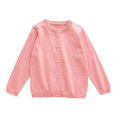 thumbnail image 3 of Wonitaaizi Girls Cardigan Sweater Toddler Long Sleeve Button Knit Solid Sweaters Tops (3-4 Years,Pink), 3 of 7