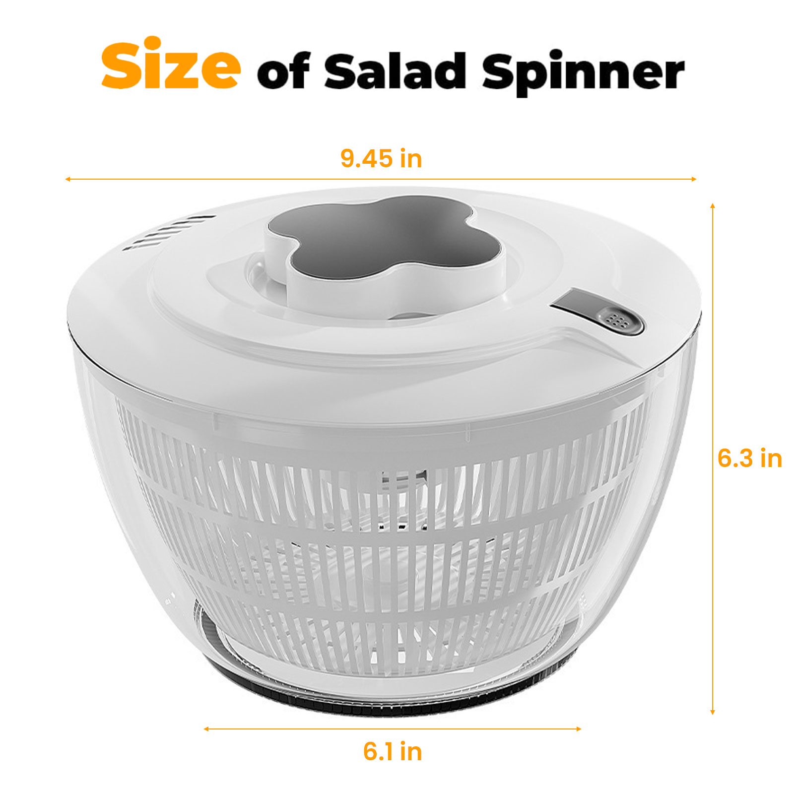 AMBLER 4.4-Quart Salad Spinner, Gray photo 3