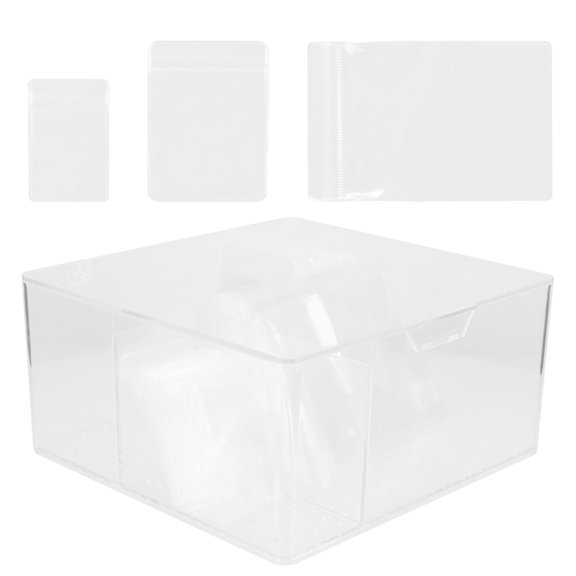 Baluue 1Set Clear Jewelry Organizer Box with Lid Portable Travel Earring and Necklace Storage
