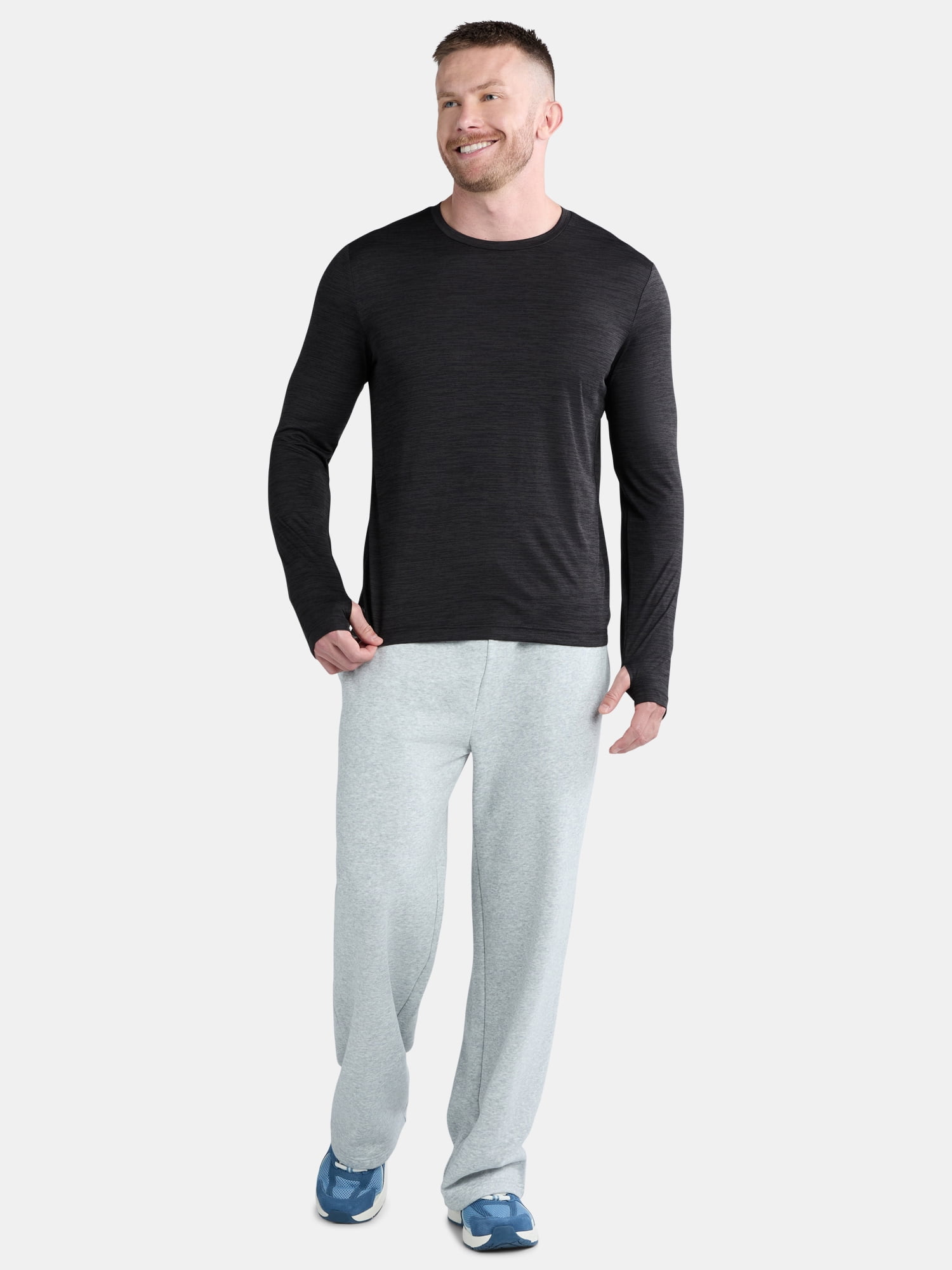 Athletic Works Men's Jersey Tee with Long Sleeves, Size XS-5XL