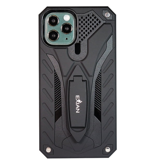 Exian Étui Blindé pour iPhone 11 Pro avec Support, Noir