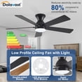 thumbnail image 4 of Ventilador de techo Dolavast de 48" con luz, control remoto y motor DC regulable, 4 of 8