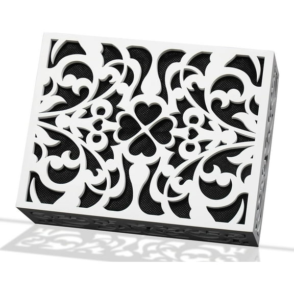 ORYX Doorbell Chime Cover Box Only, White Door Bell Covers for Wall, Wood Piano Paint Design for Decorative, Standard Size 7.63x5.94