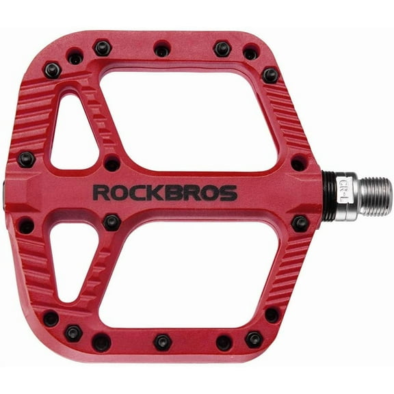 ROCKBROS Bicycle Nylon Pedals Non-Slip Platform Bicycle Pedals, 9/16" Dust Cap/Seal Ring Pedals for Mountain Bike MTB/Road Bike