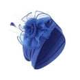 thumbnail image 3 of Womens Floral Mesh Turban with Ruffle Detail Stretchable Headwrap for Fashion and Comfort, 3 of 5