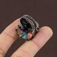thumbnail image 4 of Natural Spiny Oyster Gemstone Handmade Copper Wire Wrap Gift Ring Size 6, 4 of 4
