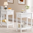 thumbnail image 7 of Side Table for Living Room, Small End Table with Drawer & Storage Shelve Black Narrow Nightstand Wooden Bedside Table for Small Spaces Bedroom and Office, 7 of 7