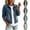 Dark Blue, variant on Women Cropped Stretch Jean Jacket Collared Zip Up Pullover Sweatshirt Lightweight Denim Cardigan with Zipper Pockets Dark Blue M