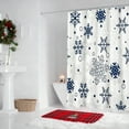 thumbnail image 6 of Elainilye Colorful Christmas Snowflake Bath Curtain Fabric with 12 Hooks No-Drill Installation for Bathroom Shower Decor Holiday Theme, 6 of 6