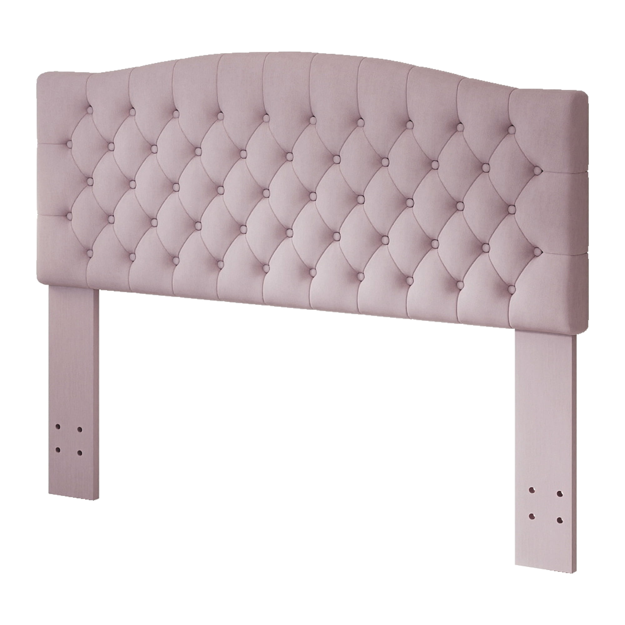 Queen Headboard Wall Mount & Bed Frame Compatible, Velvet Upholstered Button Tufted, Pink