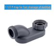 thumbnail image 3 of Low Profile 1.5 Inch P-Trap Flexible Bathtub Drain Pipe Flat Shower Drain For Freestanding Tubs With Leakproof Design Edition 0822, 3 of 5