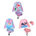 thumbnail image 4 of Gyratedream Toddler Girl's Mermaid Rash Guard Swimsuit, 2-Piece Set, Sizes 1-10 Years, 4 of 10