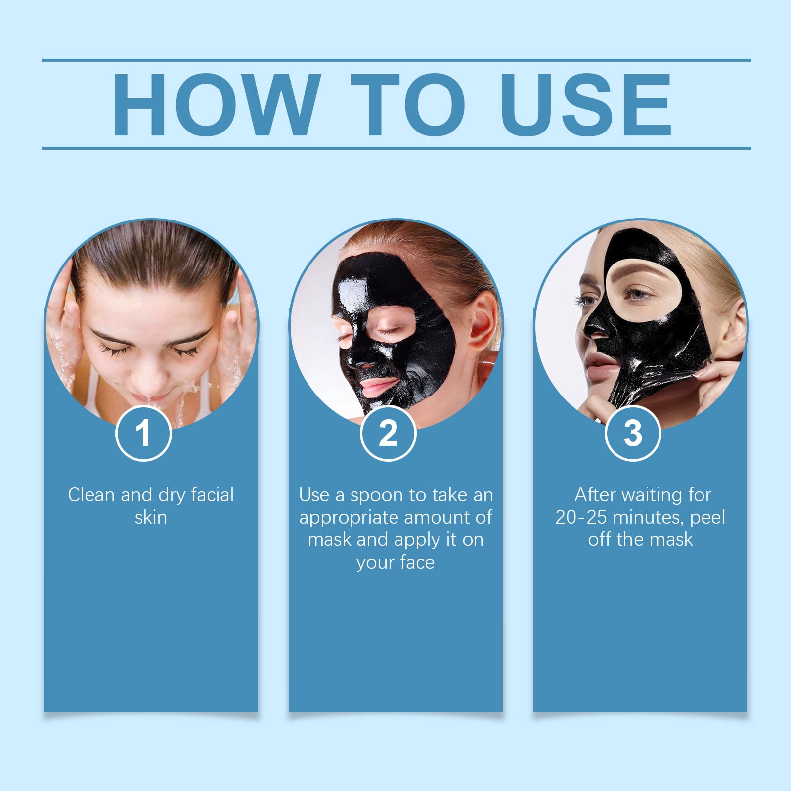 Alvantor Peel Off Face Mask for Cleansing with Bamboo Charcoal, Removes Blackheads, 3.53oz