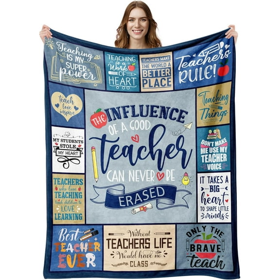 Teacher Appreciation Gifts for Women Men, Back to School Teacher Gifts, First Day of School Teacher Gifts from Student, End of Year Teacher Gifts Idea, Best Teacher Blanket 50"x60"