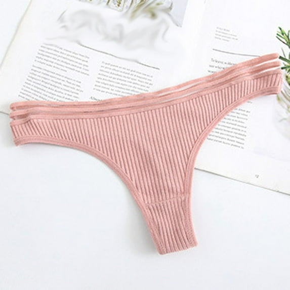 HUPOM Womens Panties Girls Panties Thong Activewear None Elastic Waist Pink M