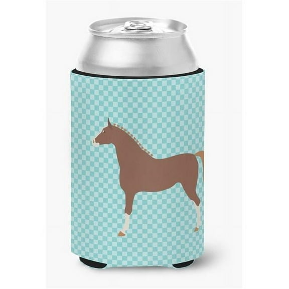 Carolines Treasures BB8083CC Hannoverian Horse Blue Check Can or Bottle Hugger