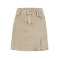 thumbnail image 4 of Qulqfy Straight-Leg Denim Shorts Women High Waisted Stretchy Casual Ripped Front Slit Summer Trendy Women's Jean Shorts, 4 of 5