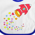 thumbnail image 4 of Inktastic Valentine's Day Rocket Ship with Hearts Boys or Girls Baby Bib, 4 of 4