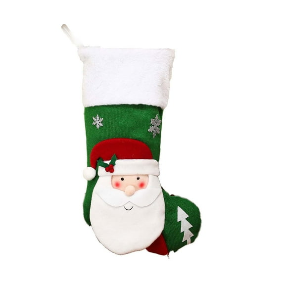 VerPetridure Christmas Large Stockings Plaid With Plush Cuff Stocking Decor Gift Bag