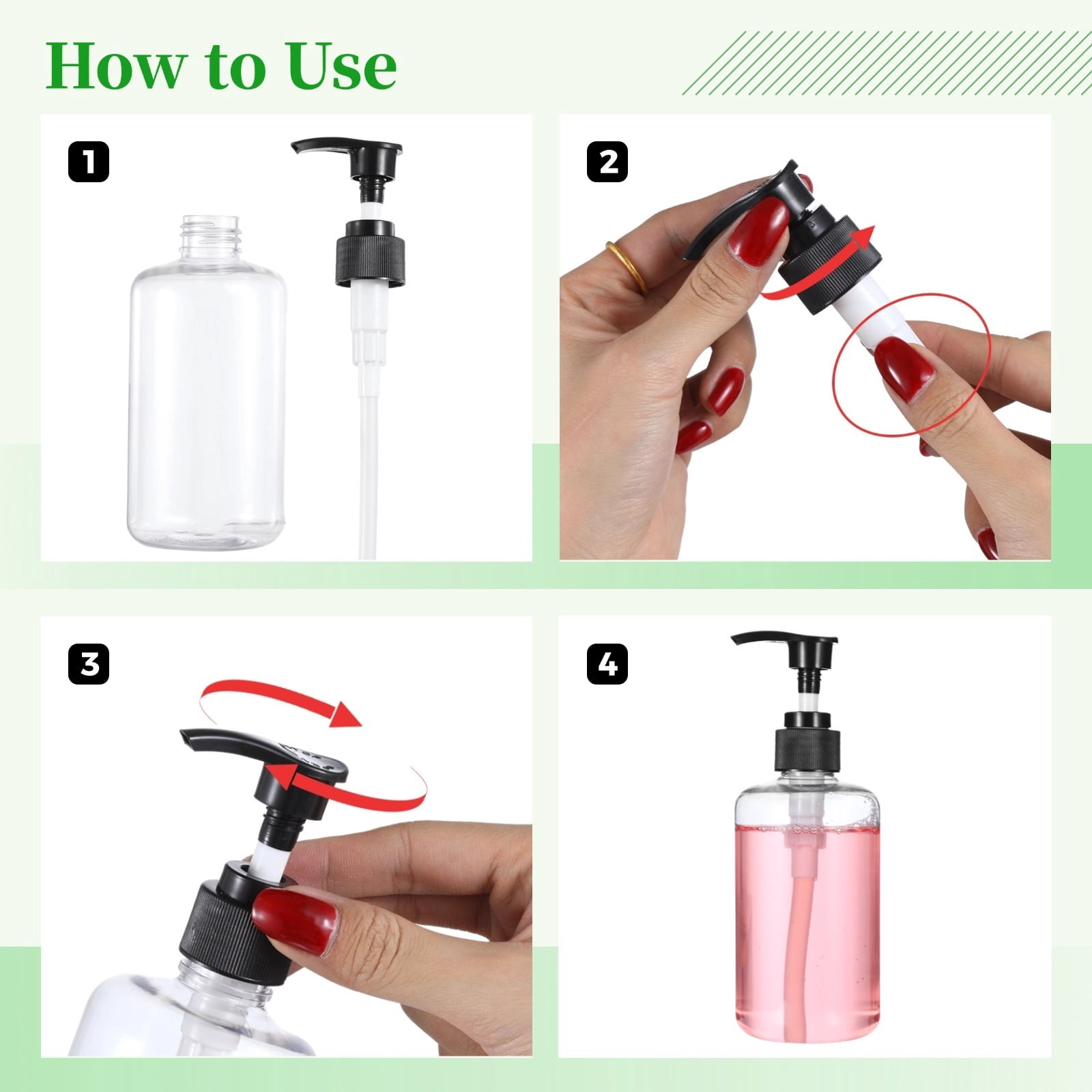 30 Packs Empty Pump Bottles, 8oz Shampoo Bottle Dispenser, Refillable Shampoo Bottles for Travel, Reusable Squeeze Lotion Dispenser, Empty Container for Liquid Soap, Travel Bottles for Toiletries