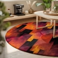 thumbnail image 3 of Round Rugs 6Ft, Abstract Vertical Blocks Round Area Rug Washable Indoor Throw Carpet, Orange Black Color Gradient Ombre Soft Non Slip Circle Rug for Office Cabinet Home Decor Aesthetic, 3 of 8