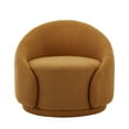 thumbnail image 4 of DREAMSIDEA Swivel Barrel Accent Chair, Modern Upholstered Living Room Chair 360°Round Club Armchair-Rusted Orange, 4 of 6