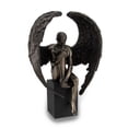 thumbnail image 1 of Bronze Finished Pensive Male Angel Statue On Black Base, 1 of 3