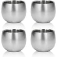 thumbnail image 1 of Tazas de Espresso de Acero Inoxidable - 4 Pack, Doble Pared Aisladas Para Té y Demitasse, 1 of 4