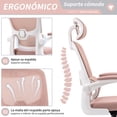 thumbnail image 4 of Silla Oficina de Respaldo Alto Ergonómica, Color Rosa, para Hogar u Oficina HOMEMAKE FURNITURE Moderno, 4 of 6