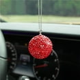 thumbnail image 4 of Hloma Car Rear View Mirror Rhinestones Ball Pendant Hanging Ornament Interior Decor, 4 of 8