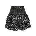 thumbnail image 2 of Women's High Waist Ruffle Skirt Tiered Short Skirt with Shorts Underneath, 2 of 8