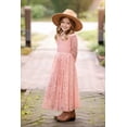 thumbnail image 6 of 2Bunnies Girls' 12M-12yr Paisley All-Over Lace V Back Long Sleeve Maxi Flower Girl Dress, 6 of 7