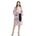 thumbnail image 4 of Women Marilyn Monroe Cardigan Beach Cover Ups Long Open Kimono with 3/4 Sleeve, Pink, 4 of 8
