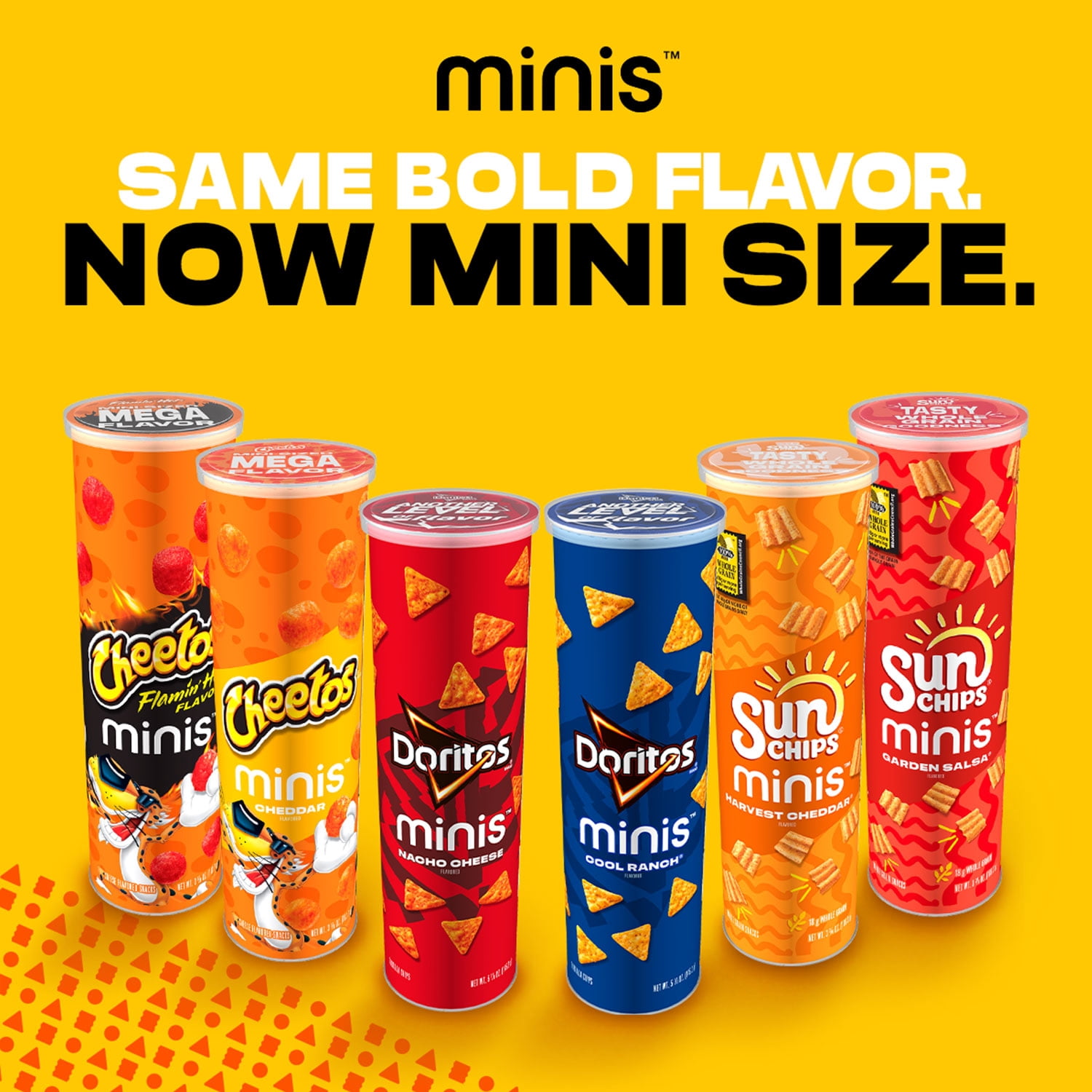 Frito-Lay Minis Doritos Cheetos and SunChips Snacks Variety Pack, Snack Size Cups, 18 Pack