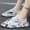 White and Black, variant on Pillow Slippers for Women and Men, Soft Summer Cloud Sandals, Non Slip Quick Drying Shower Slides, Cushioned Thick Sole, Comfort Indoor and Outdoor Shoes