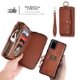 thumbnail image 5 of Galaxy S20 Case, Allytech Retro PU Leather Magnetic Detachable Back Cover Zipper Wallet Folio Multiple Cards Slots Purse Wrist Strap Clutch Protective Case Cover for Samsung Galaxy S20 6.2",Brown, 5 of 9